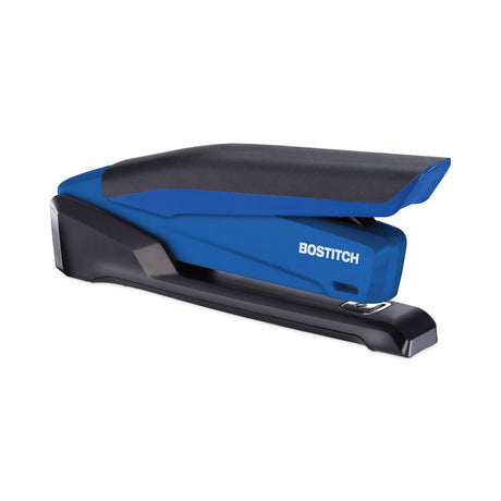 InPower One-Finger 3-in-1 Desktop Stapler with Antimicrobial Protection, 20-Sheet Capacity, Blue/Black