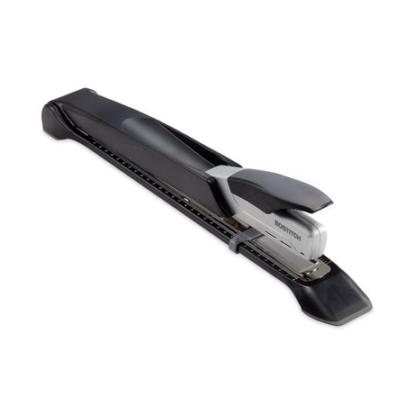 Long Reach Stapler, 25-Sheet Capacity, 12" Throat, Black/Silver