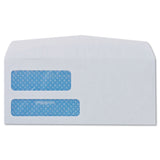 Double Window Security-Tinted Check Envelope, #8 5/8, Commercial Flap, Gummed Closure, 3.63 x 8.63, White, 500/Box