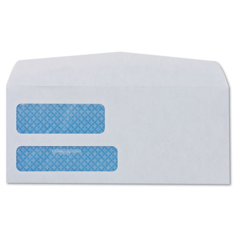 Double Window Security-Tinted Check Envelope, #8 5/8, Commercial Flap, Gummed Closure, 3.63 x 8.63, White, 500/Box