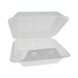 SmartLock Foam Hinged Lid Container, Medium, 3-Compartment, 8 x 8.5 x 3, White, 150/Carton