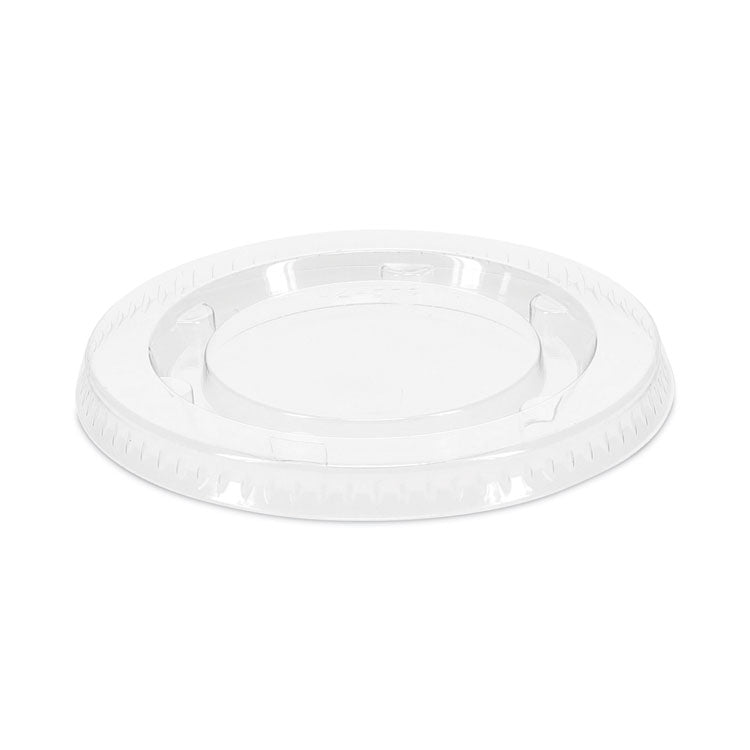 Plastic Portion Cup Lid, Fits 1.5 oz to 2.5 oz Cups, Clear, 100/Pack, 24 Packs/Carton