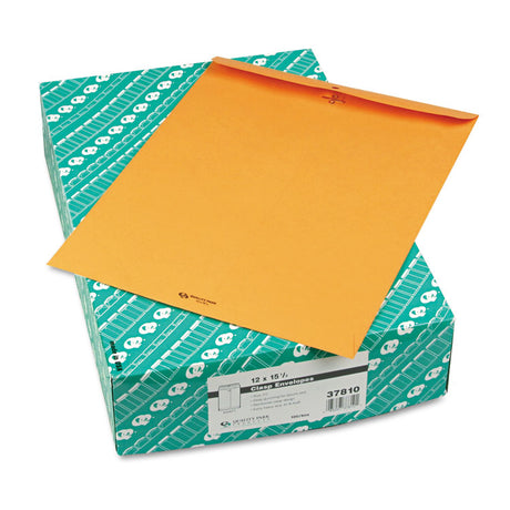 Clasp Envelope, 32 lb Bond Weight Kraft, #15 1/2, Square Flap, Clasp/Gummed Closure, 12 x 15.5, Brown Kraft, 100/Box