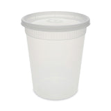 Newspring DELItainer Microwavable Container, 32 oz, 4 .55 Diameter x 5.55 h, Clear, Plastic, 240/Carton