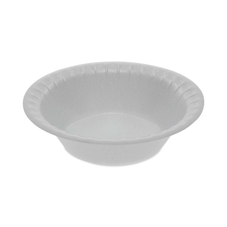 Placesetter Satin Non-Laminated Foam Dinnerware, Bowl, 5 oz, 4.5  dia, White, 1,250/Carton