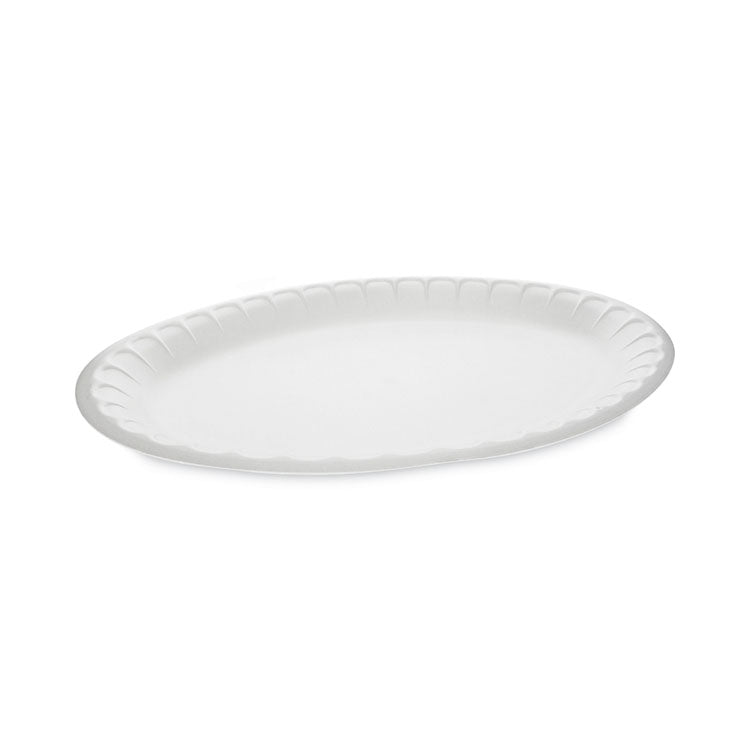 Placesetter Satin Non-Laminated Foam Dinnerware, Platter, 8.5 x 11.5, White, 500/Carton
