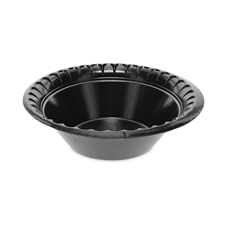 Placesetter Deluxe Laminated Foam Dinnerware, Bowl, 12 oz, 6  dia, Black, 1,000/Carton