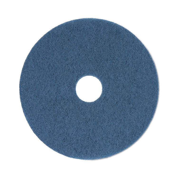 Scrubbing Floor Pads, 20" Diameter, Blue, 5/Carton