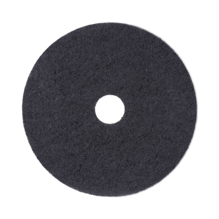 Stripping Floor Pads, 19" Diameter, Black, 5/Carton