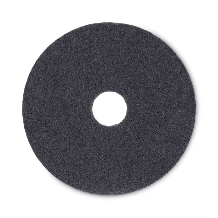 Stripping Floor Pads, 16" Diameter, Black, 5/Carton