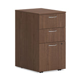 Mod Mobile Pedestal, Left or Right, 3-Drawers: Box/Box/File, Legal/Letter, Sepia Walnut, 15  x 20  x 28
