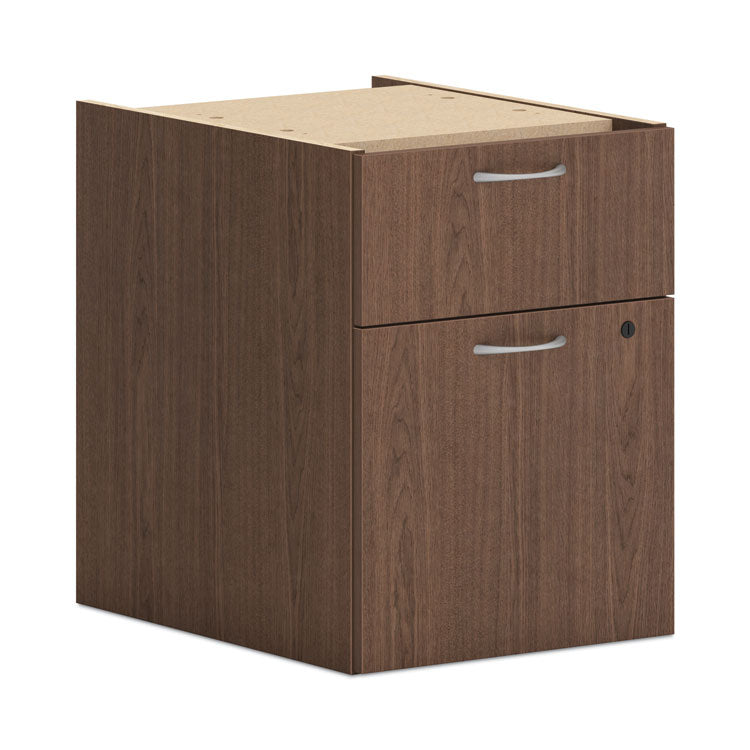 Mod Support Pedestal, Left or Right, 2-Drawers: Box/File, Legal/Letter, Sepia Walnut, 15  x 20  x 20
