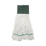 Loop End Rayon Mop Head, Rayon, Medium, 14 oz, White, Dozen