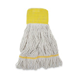 Super Loop Wet Mop Head, Cotton/Synthetic Fiber, 5" Headband, Small Size, White, 12/Carton