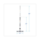 Microfiber Cleaning Kit, 18" Wide Blue/Green Microfiber Head, 35" to 60" Gray Aluminum Handle