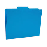 Reinforced Top Tab File Folders, 1/3-Cut Tabs: Assorted, Letter Size, 10.5-pt Stock, Blue, 24/Pack