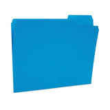 Reinforced Top Tab File Folders, 1/3-Cut Tabs: Assorted, Letter Size, 10.5-pt Stock, Blue, 24/Pack