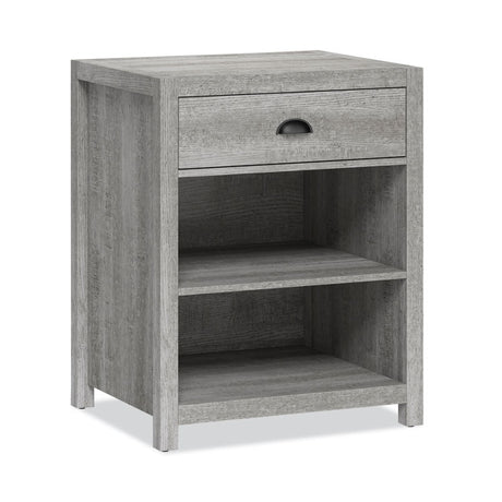 Fallbrook Printer Stand, Engineered Wood, 3 Shelves, 1 Drawer, 50 lb Capacity, 24  x 20  x 30.25 , Smoked Ash