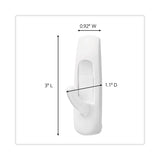 General Purpose Hooks, Medium, Plastic, White, 3 lb Capacity, 37 Hooks and 48 Strips/Pack