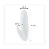Designer Hooks, Large, Plastic, White, 5 lb Capacity, 16 Hooks and 24 Strips/Pack