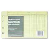 Four-Ring Binder Refill Sheets, 5 x 8.5, Green, 100/Pack