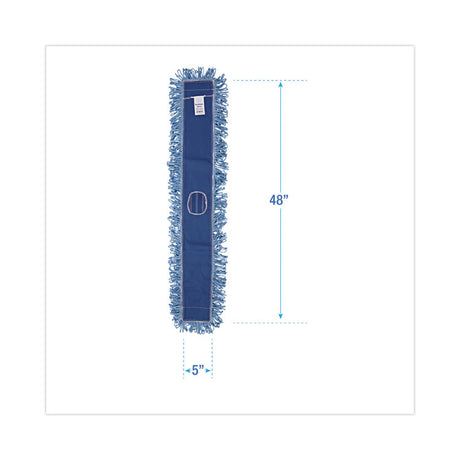 Dust Mop Head, Cotton/Synthetic Blend, 48" x 5", Blue