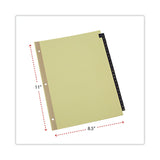 Deluxe Preprinted Simulated Leather Tab Dividers with Gold Printing, 25-Tab, A to Z, 11 x 8.5, Buff, 1 Set