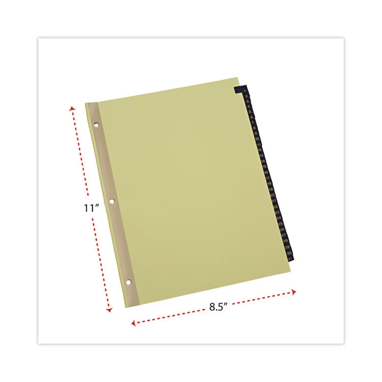 Deluxe Preprinted Simulated Leather Tab Dividers with Gold Printing, 31-Tab, 1 to 31, 11 x 8.5, Buff, 1 Set