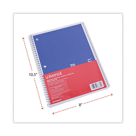 Wirebound Notebook, 1-Subject, Quadrille Rule (4 sq/in), Assorted Cover Colors, (70) 10.5 x 8 Sheets, 4/Pack