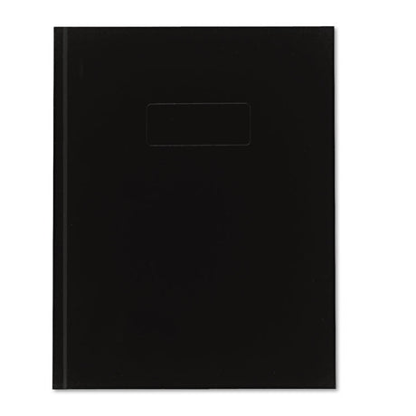 Business Notebook with Self-Adhesive Labels, 1-Subject, Medium/College Rule, Black Cover, (192) 9.25 x 7.25 Sheets