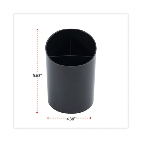 Recycled Big Pencil Cup, Plastic, 4.38" Diameter x 5.63"h, Black