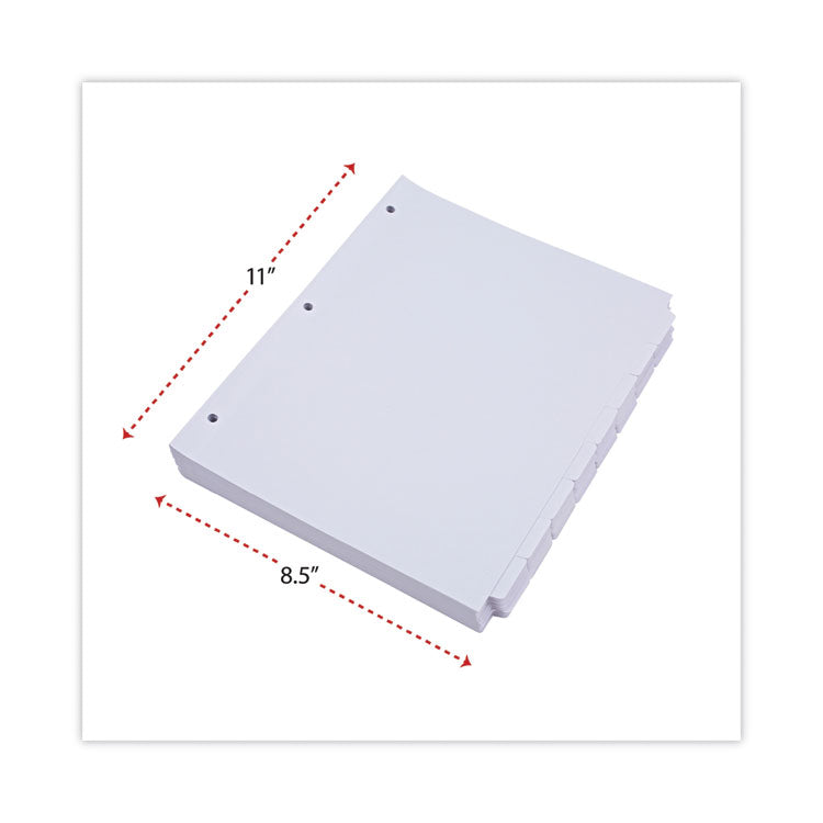 Self-Tab Index Dividers, 8-Tab, 11 x 8.5, White, 24 Sets