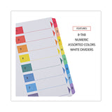 Deluxe Table of Contents Dividers for Printers, 8-Tab, 1 to 8  Table Of Contents, 11 x 8.5, White, 6 Sets