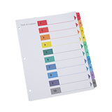 Deluxe Table of Contents Dividers for Printers, 10-Tab, 1 to 10  Table Of Contents, 11 x 8.5, White, 6 Sets