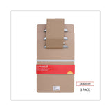 Hardboard Clipboard, 1.25" Clip Capacity, Holds 8.5 x 11 Sheets, Brown, 3/Pack