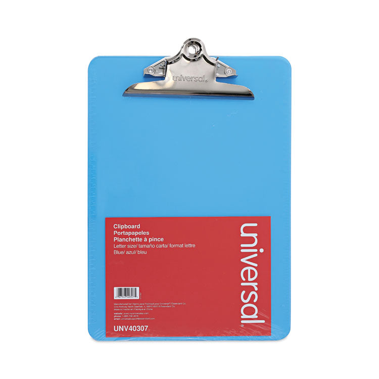 Plastic Clipboard with High Capacity Clip, 1.25" Clip Capacity, Holds 8.5 x 11 Sheets, Translucent Blue