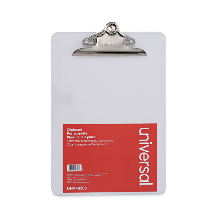 Plastic Clipboard with High Capacity Clip, 1.25" Clip Capacity, Holds 8.5 x 11 Sheets, Clear