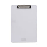 Plastic Clipboard with Low Profile Clip, 0.5" Clip Capacity, Holds 8.5 x 11 Sheets, Clear