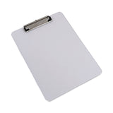 Plastic Clipboard with Low Profile Clip, 0.5" Clip Capacity, Holds 8.5 x 11 Sheets, Clear