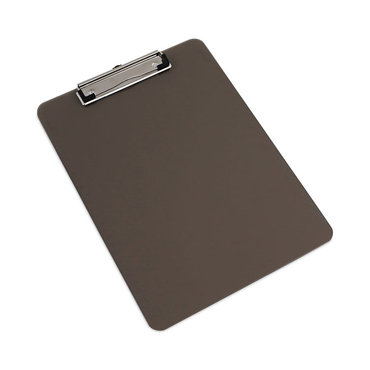 Plastic Clipboard with Low Profile Clip, 0.5" Clip Capacity, Holds 8.5 x 11 Sheets, Translucent Black