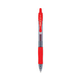 G2 Premium Gel Pen, Retractable, Fine 0.7 mm, Red Ink, Smoke/Red Barrel, Dozen