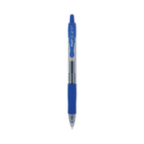 G2 Premium Gel Pen, Retractable, Fine 0.7 mm, Blue Ink, Smoke/Blue Barrel, 12/Pack