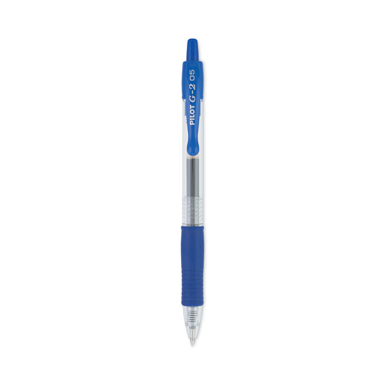 G2 Premium Gel Pen, Retractable, Extra-Fine 0.5 mm, Blue Ink, Smoke/Blue Barrel, Dozen