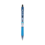 B2P Bottle-2-Pen Recycled Ballpoint Pen, Retractable, Fine 0.7 mm, Black Ink, Translucent Blue Barrel, Dozen