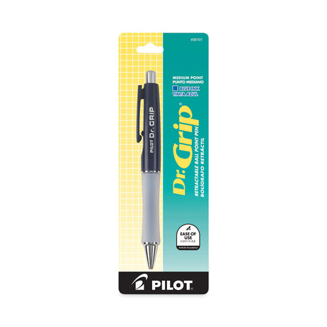 Dr. Grip Ballpoint Pen, Retractable, Medium 1 mm, Blue Ink, Navy Barrel