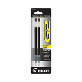 Refill for Pilot B2P, Dr Grip, G2, G6, MR Metropolitan, Precise BeGreen and Q7 Gel Pens, Extra-Fine Tip, Black Ink, 2/Pack