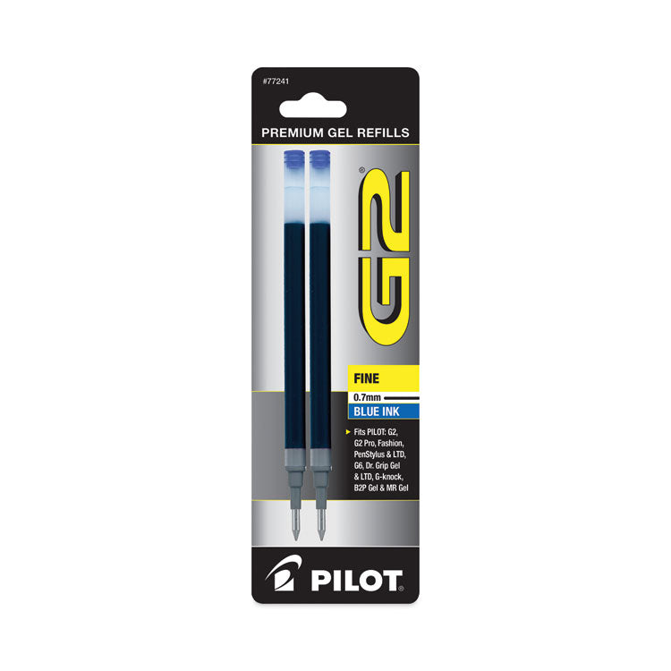 Refill for Pilot B2P, Dr Grip, G2, G6, MR Metropolitan, Precise BeGreen and Q7 Gel Pens, Fine Tip, Blue Ink, 2/Pack