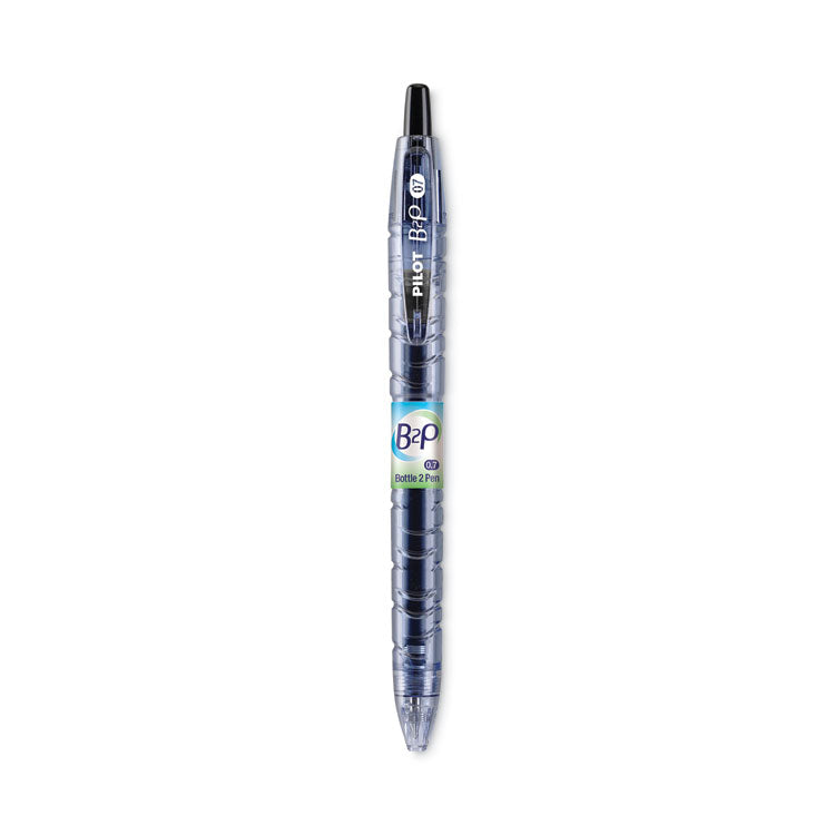 B2P Bottle-2-Pen Recycled Gel Pen, Retractable, Fine 0.7 mm, Black Ink, Translucent Blue Barrel