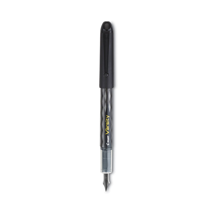 Varsity Fountain Pen, Medium 1 mm, Black Ink, Clear/Black Barrel