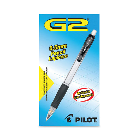 G2 Mechanical Pencil, 0.7 mm, HB (#2), Black Lead, Clear/Black Barrel, Dozen